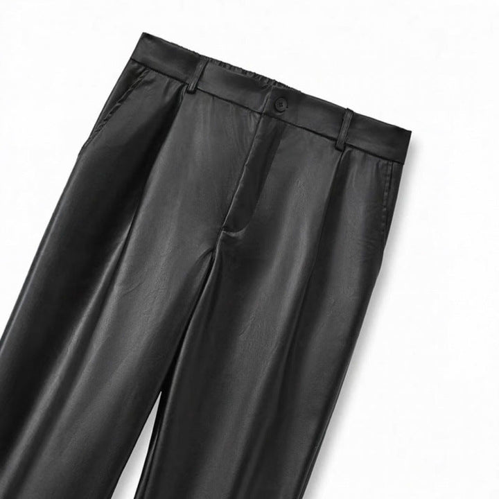 Pantalon habillé décontracté en cuir pour hommes - Avelorn