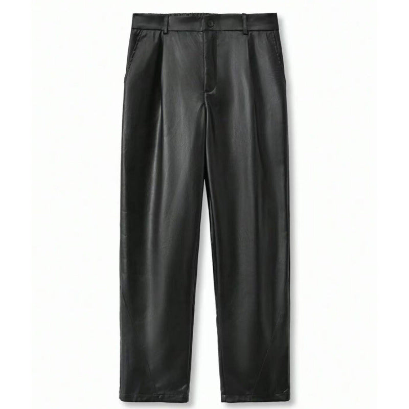 Pantalon habillé décontracté en cuir pour hommes - Avelorn