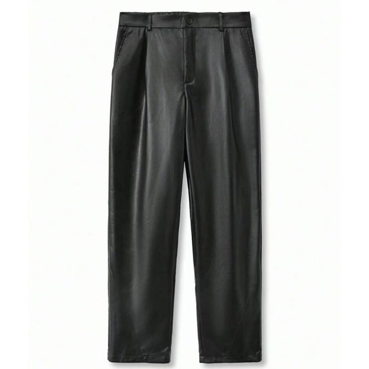 Pantalon habillé décontracté en cuir pour hommes - Avelorn