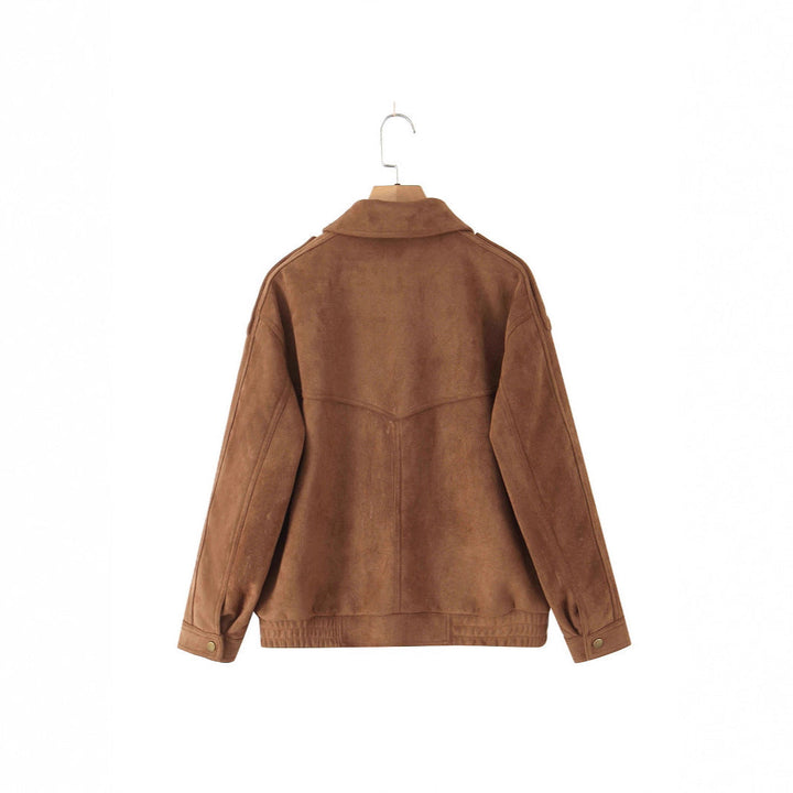 Veste vintage à poches en daim pour femme - Darsina