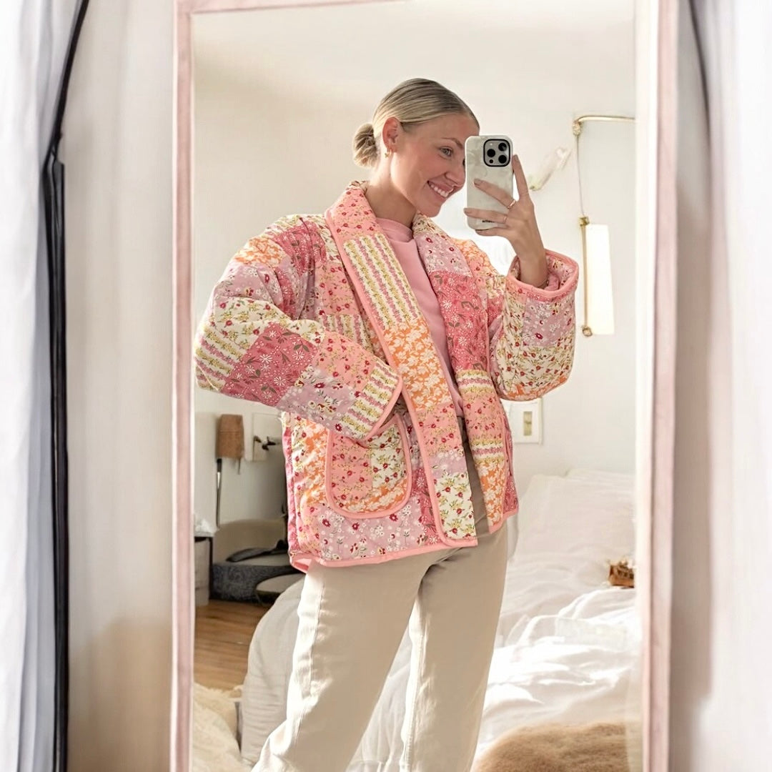 Veste matelassée à fleurs pour femme - Eirlys