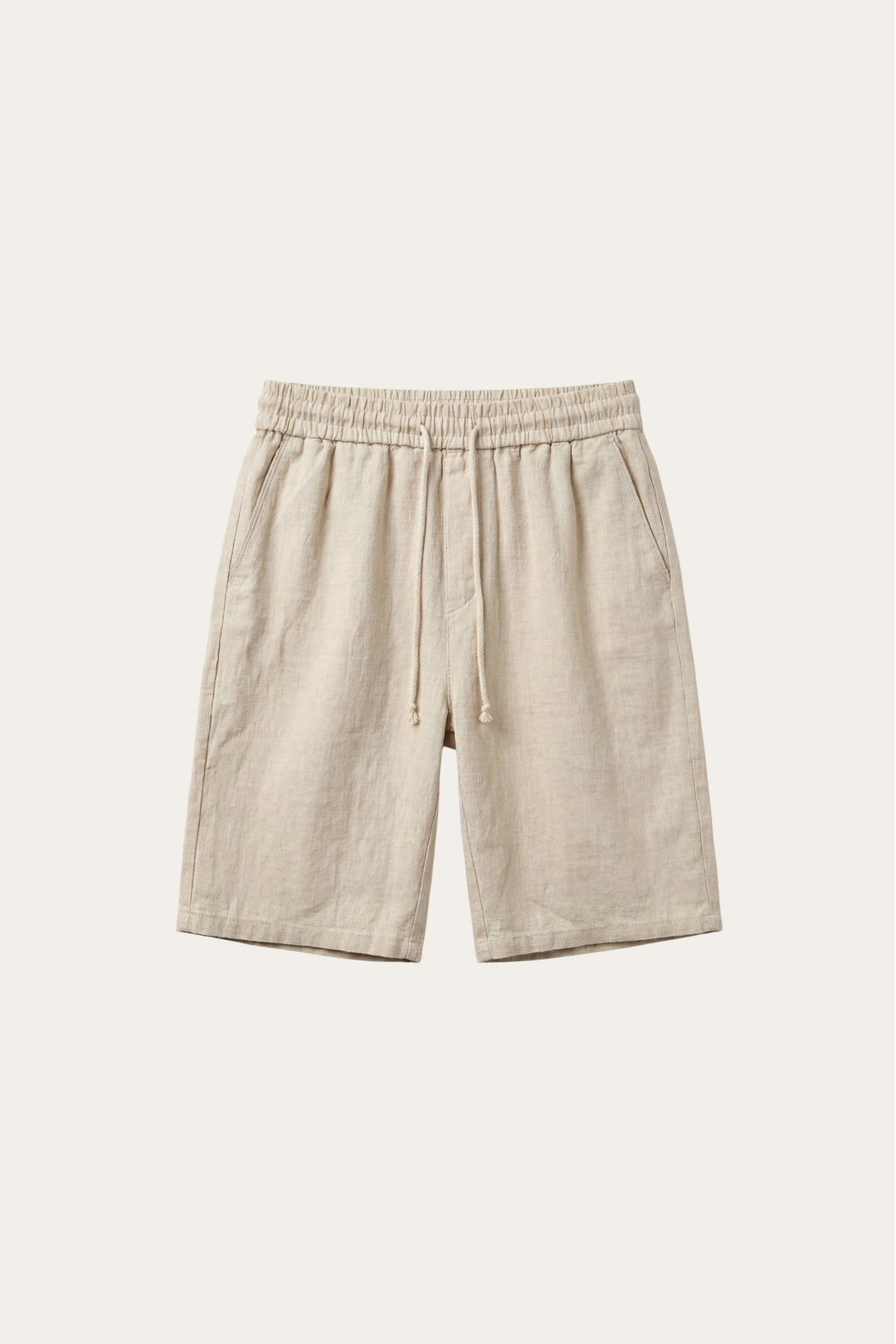 Short en lin avec ceinture élastique et cordon de serrage pour hommes - Lecce