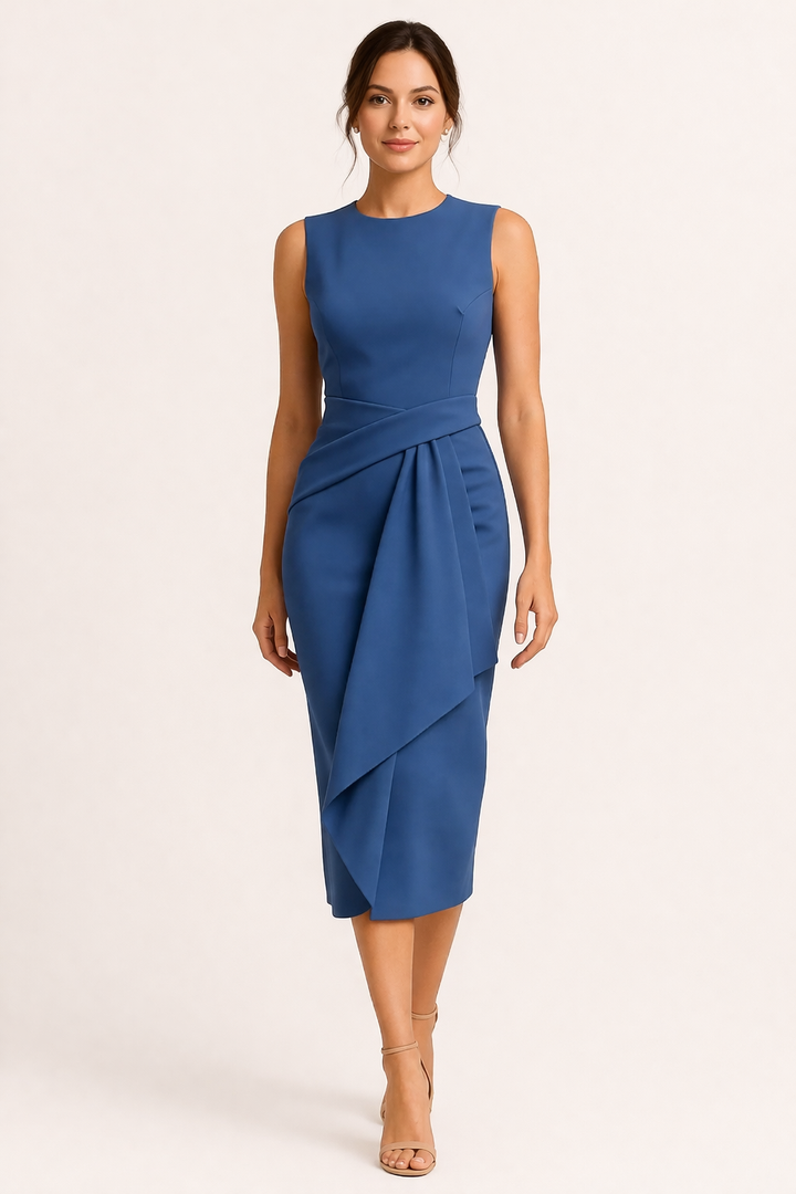 Robe de bureau midi pour femme, coupe professionnelle - Lirena