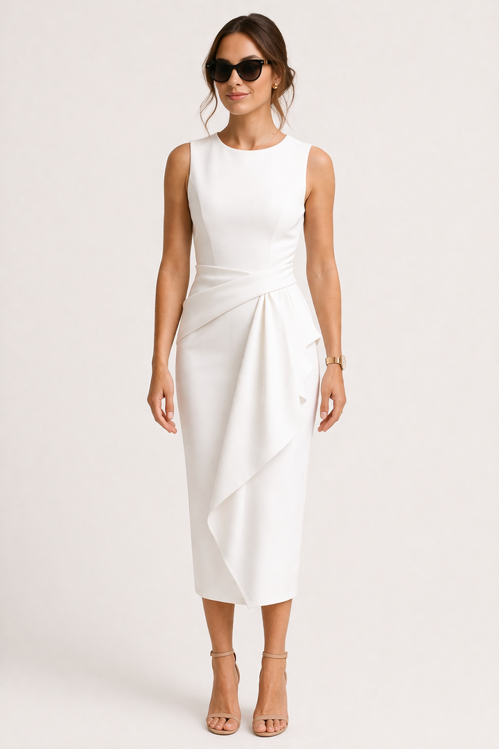 Robe de bureau midi pour femme, coupe professionnelle - Lirena