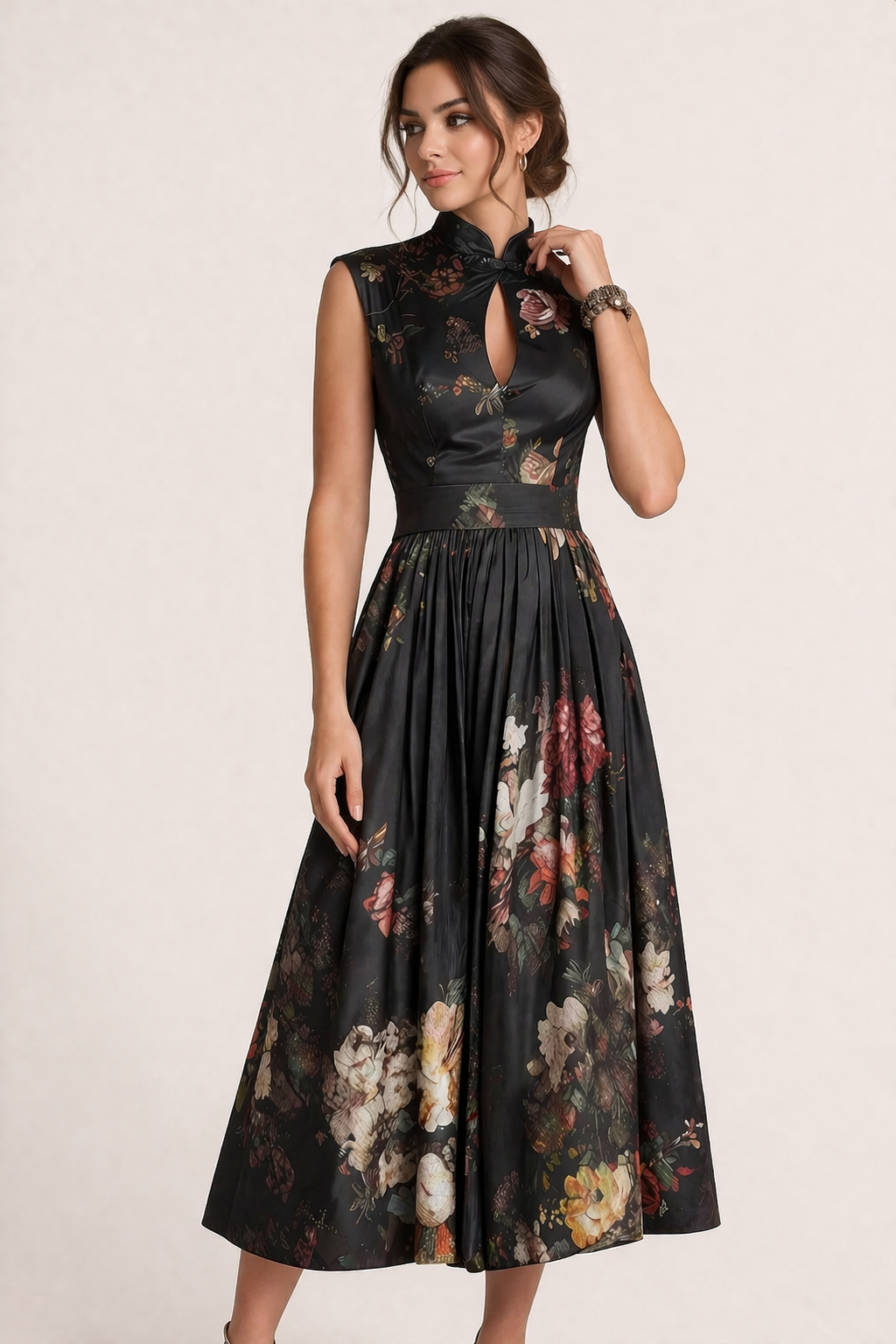 Robe midi élégante et fleurie pour femme - Giada