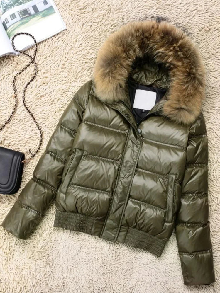Veste matelassée avec capuche enveloppante pour femme - Romantza