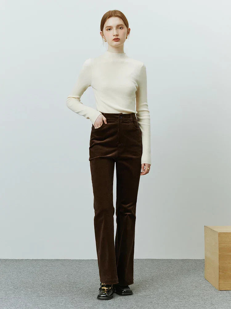Pantalon en velours côtelé à silhouette droite pour femme - Ailbhe