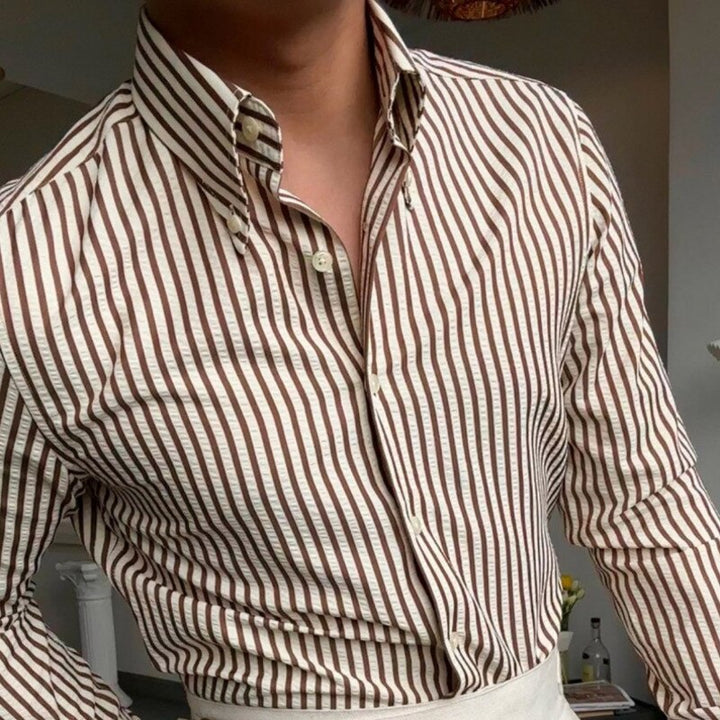Chemise rayée à coupe italienne pour hommes - Savino