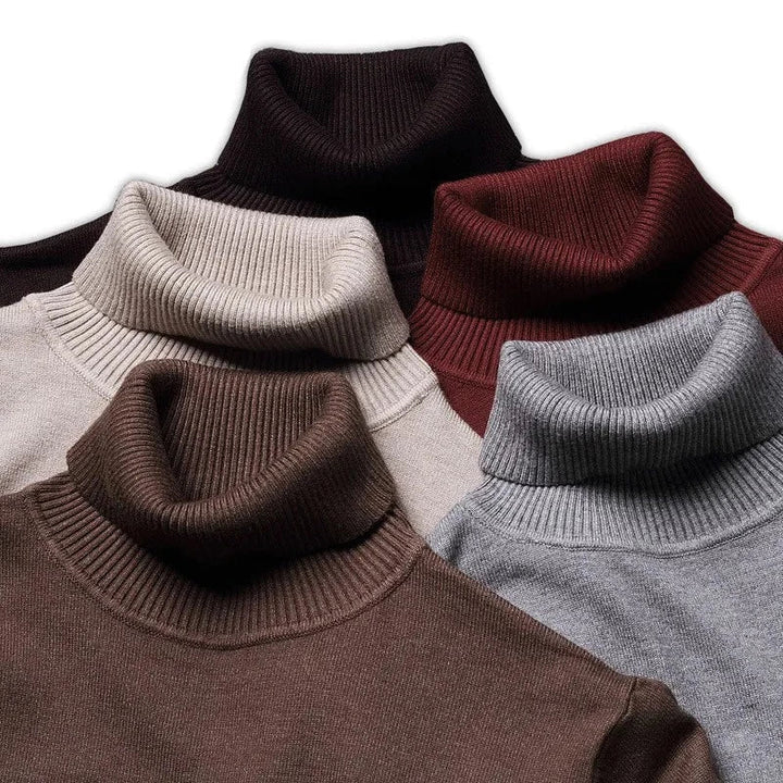 Pull à col roulé en maille douce pour hommes - Idris