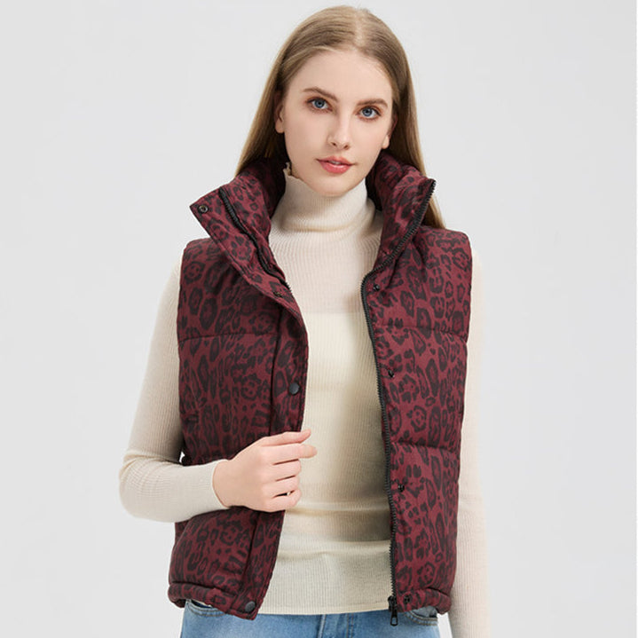 Gilet matelassé imprimé animal pour femme - Alisanne