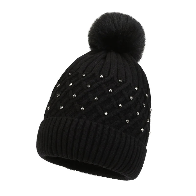 Bonnet tricoté pour femme avec pompon - Kiremo