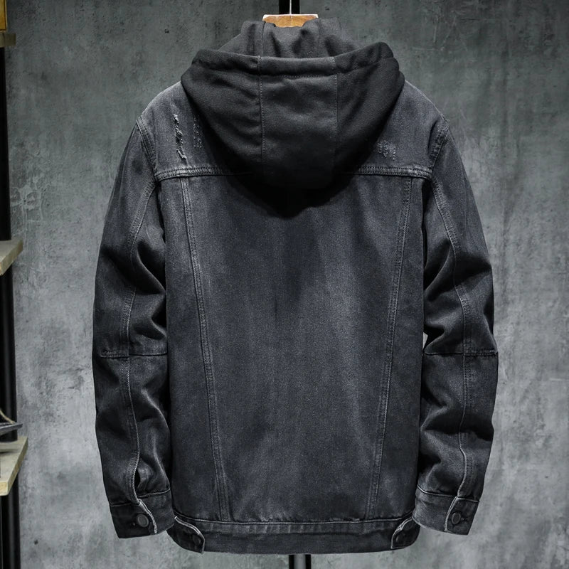 Veste à capuche en denim pour hommes - Shinji