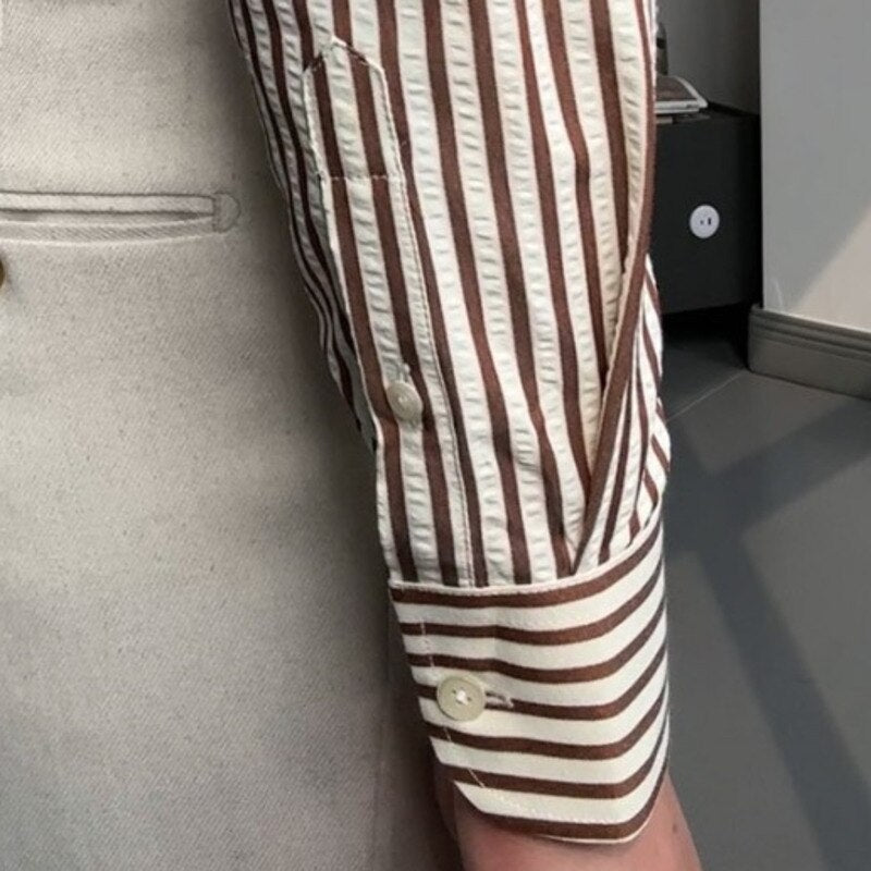 Chemise rayée à coupe italienne pour hommes - Savino