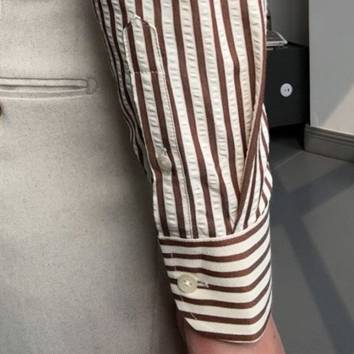 Chemise rayée à coupe italienne pour hommes - Savino