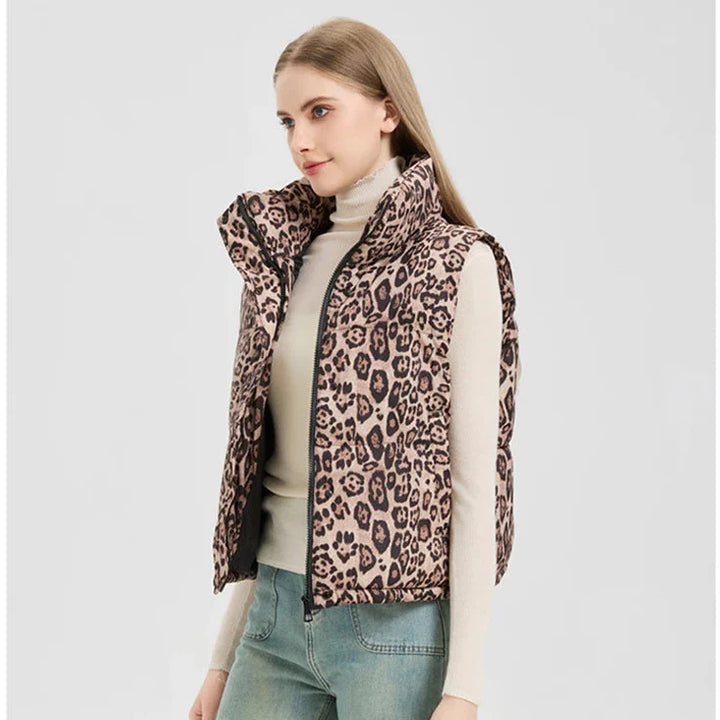 Gilet matelassé imprimé animal pour femme - Alisanne