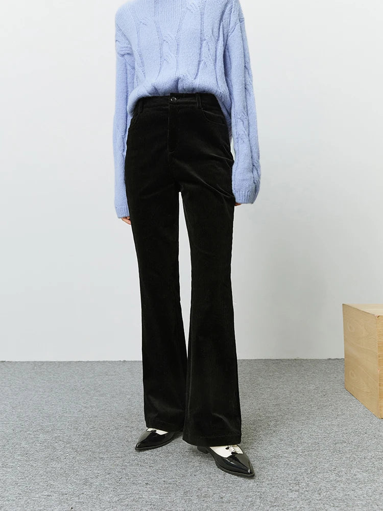 Pantalon en velours côtelé à silhouette droite pour femme - Ailbhe