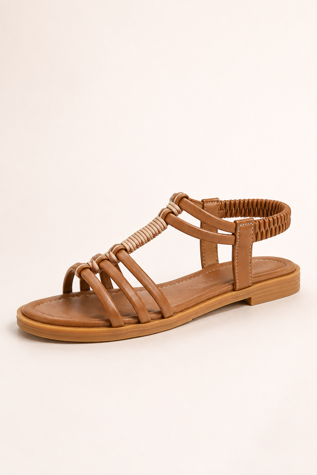 Sandales romaines plates pour femme, style bohème, avec lanières élastiques - Maja