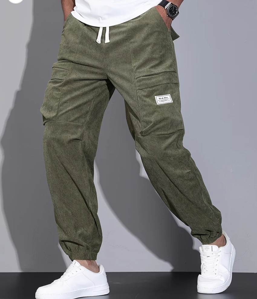 Pantalon en velours côtelé Léo pour hommes - Stylé et chaud