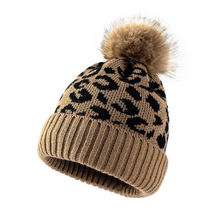 Bonnet tricoté simple couche pour femme avec pompon - Zireon