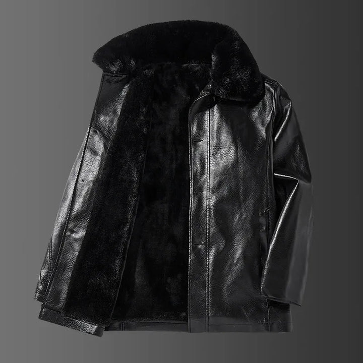Veste en cuir végétalien avec col - Liam