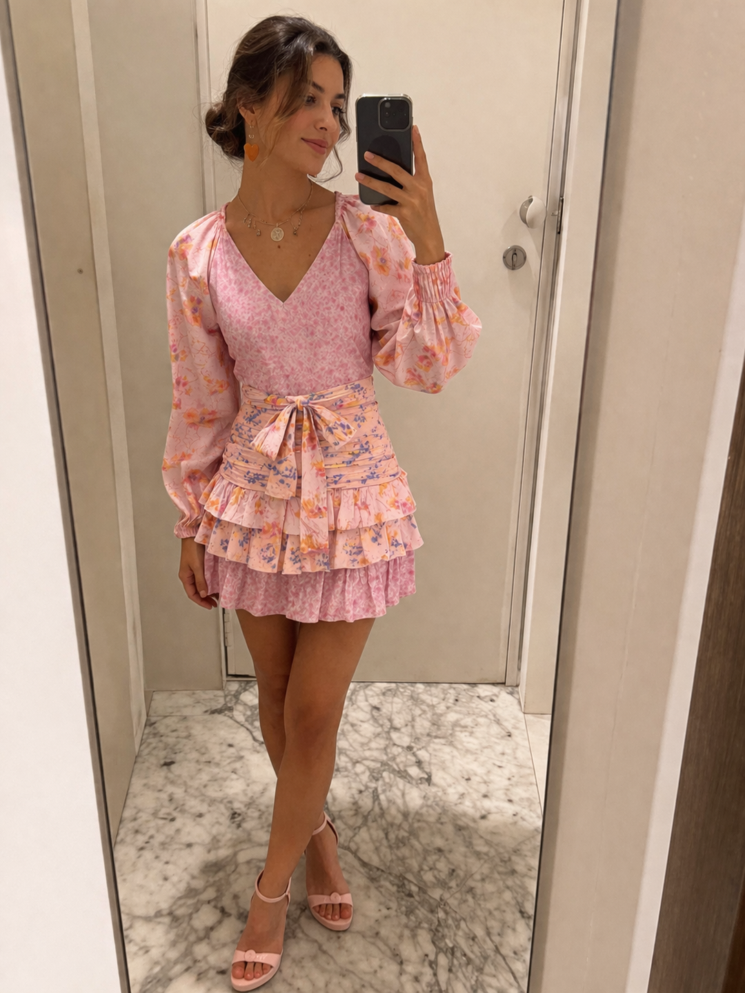 Robe courte croisée boho à volants pour femme - Cinzia