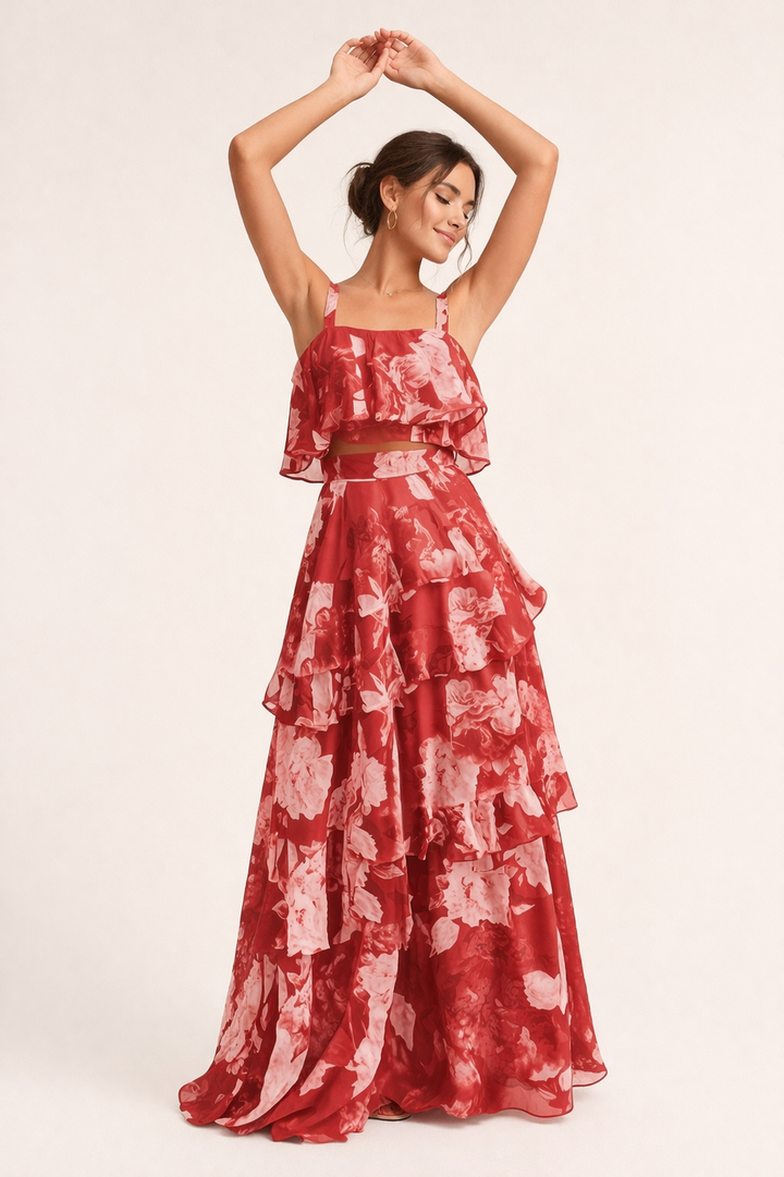 Ensemble floral pour femmes, élégant et estival - Alessandra