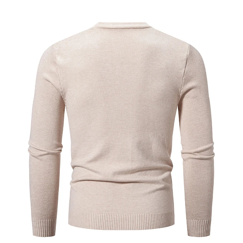 Pull en maille à manches longues et col rond pour homme - Odrin