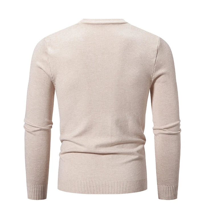 Pull en maille à manches longues et col rond pour homme - Odrin