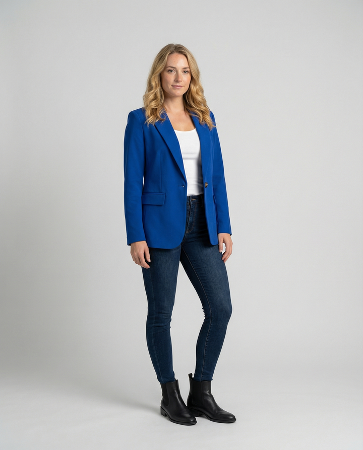 Blazer classique à revers ajusté et à boutons pour femmes - Irmina