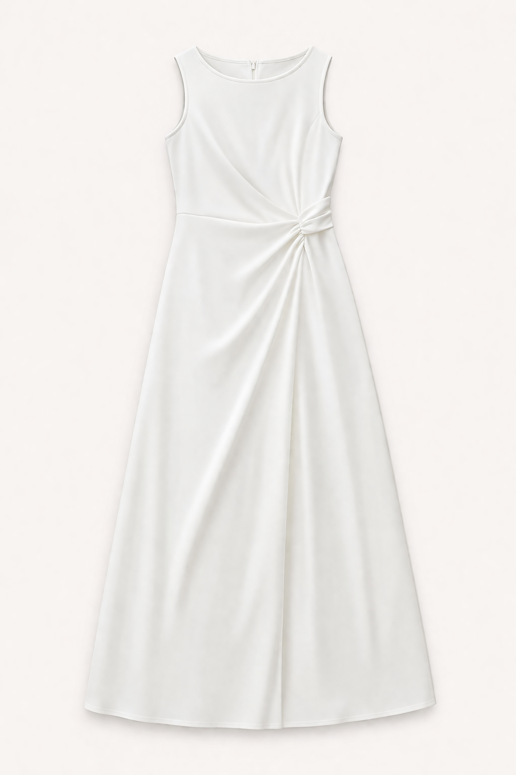 Robe longue ajustée avec drapé latéral et fente pour femmes - Helga