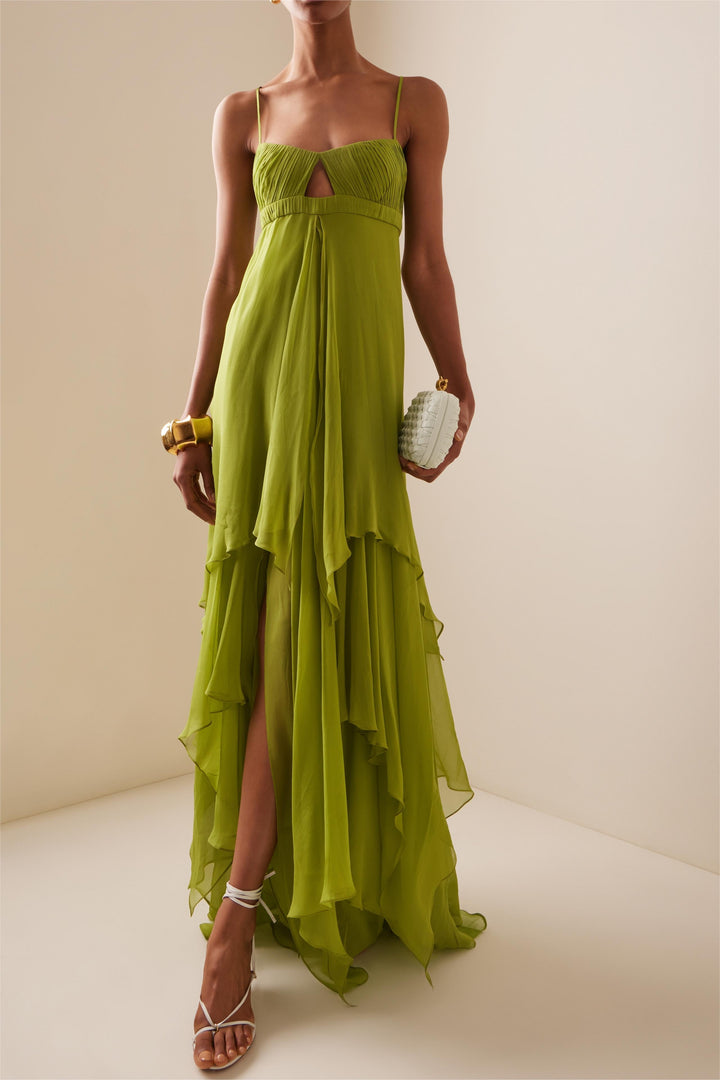 Robe longue pour femme avec fente sur le devant - Helga