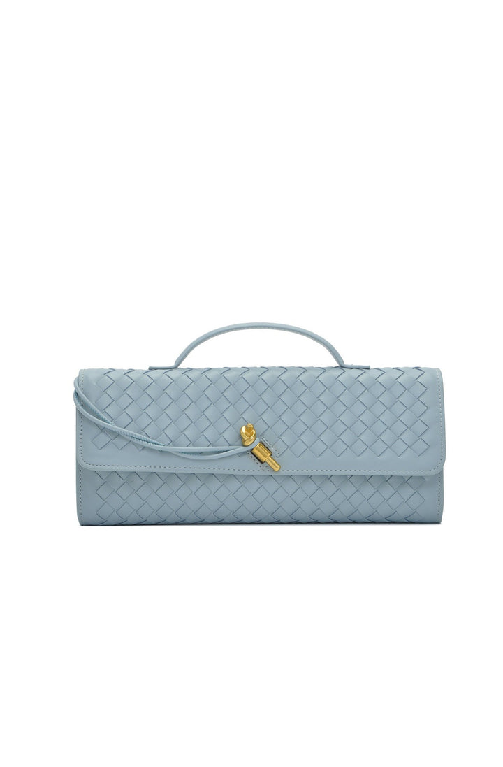 Sac baguette pour femme avec texture tissée et bandoulière réglable