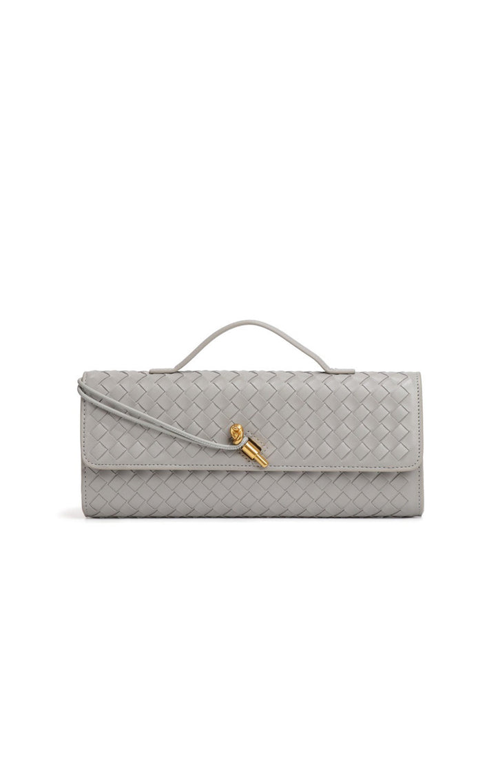 Sac baguette pour femme avec texture tissée et bandoulière réglable