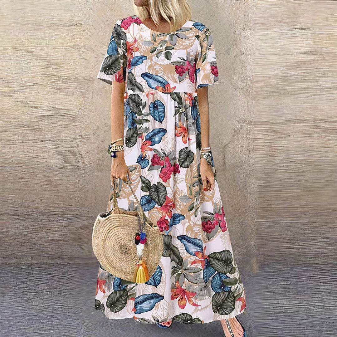 Lotte - Maxi-robe à fleurs vives pour un look élégant