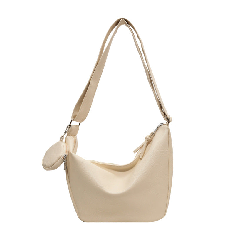Grand sac à bandoulière avec poche extérieure et porte-monnaie amovible pour femmes