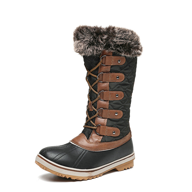 Bottes hautes et plates à lacets pour femmes - Aelira