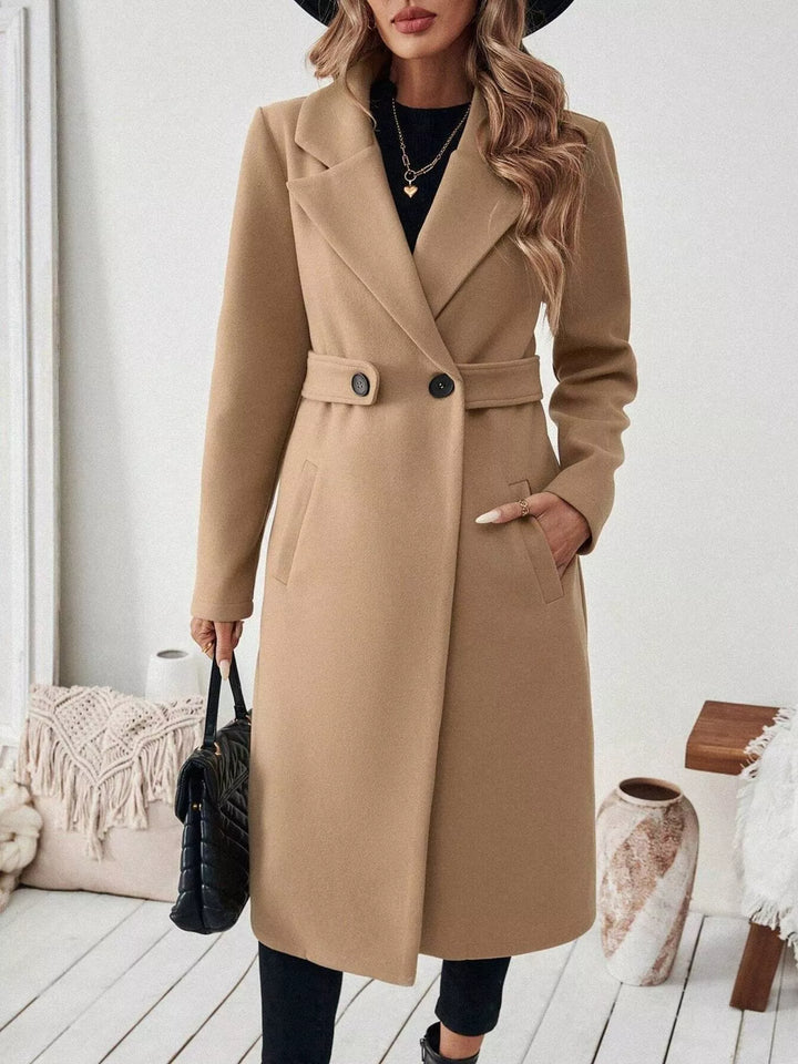 Manteau croisé en laine structurée pour femme - Aurenne