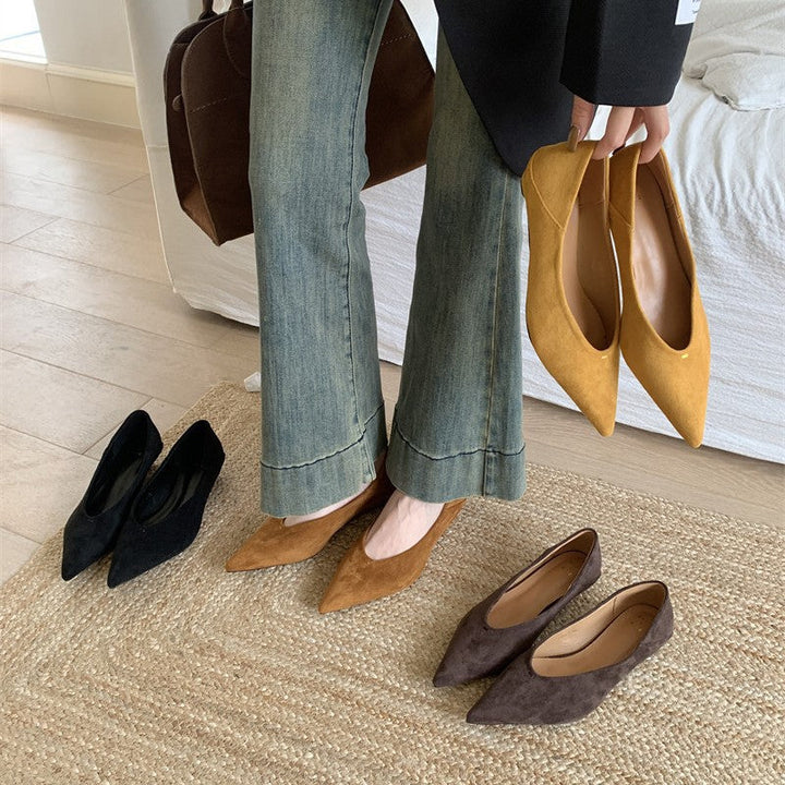 Chaussures en daim à bout pointu pour femmes - Ines