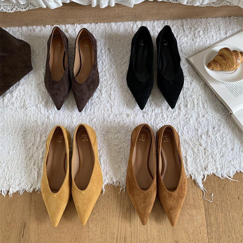 Chaussures en daim à bout pointu pour femmes - Ines