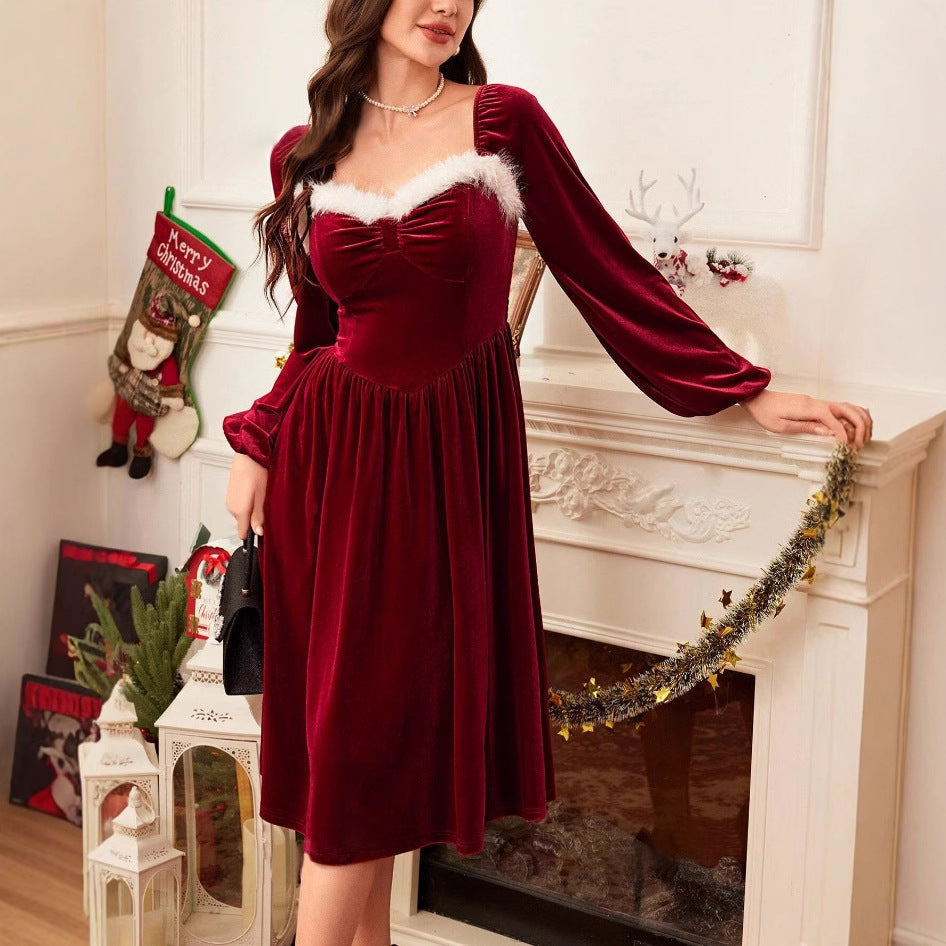Robe effet velours pour femme - Alissane
