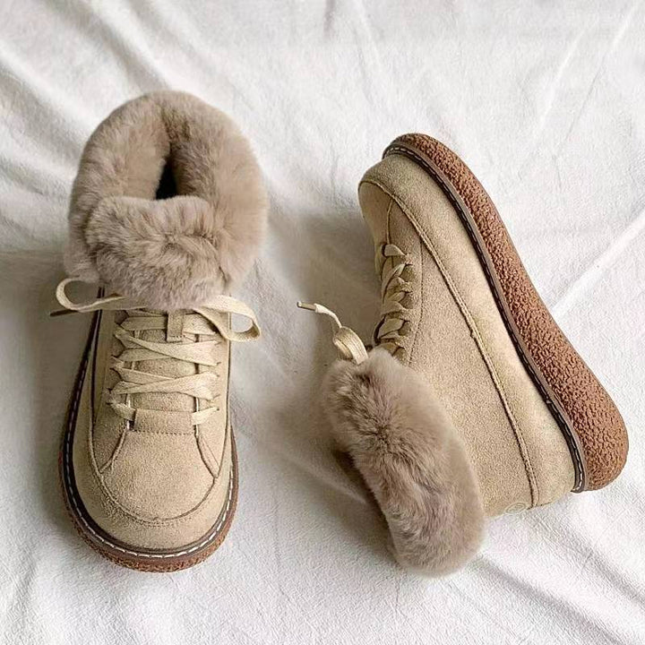Chaussons d'hiver pour femmes avec bordures en peluche - Lirana