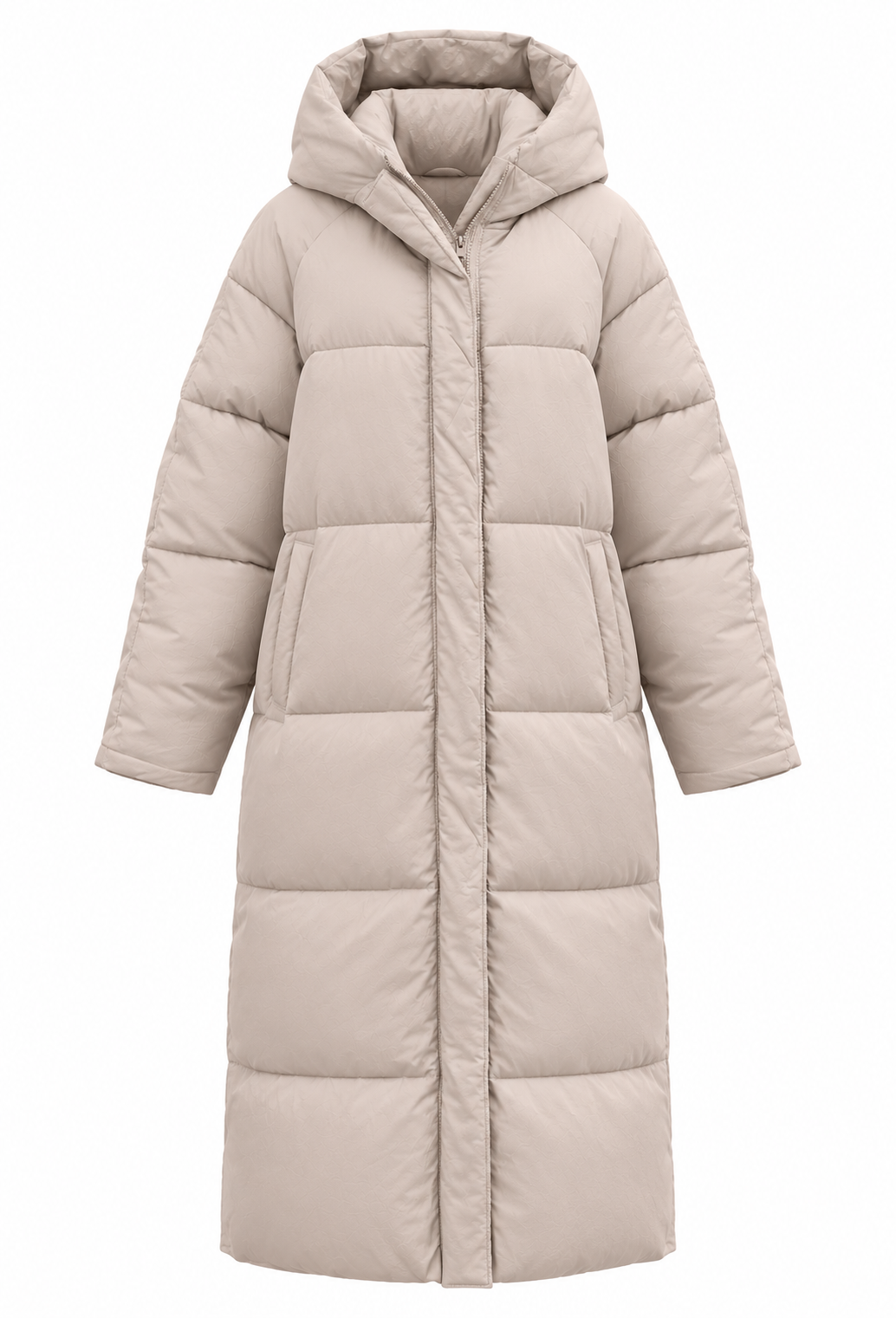 Manteau matelassé long femme à capuche, coupe oversize pour l&