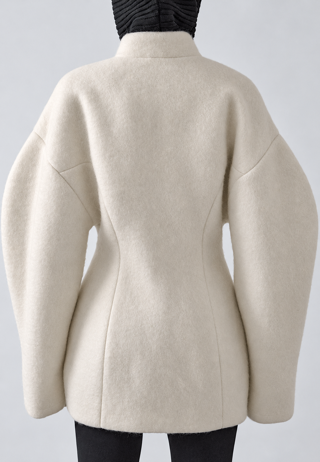 Manteau femme court croisé à col enveloppant et manches amples - Nayra