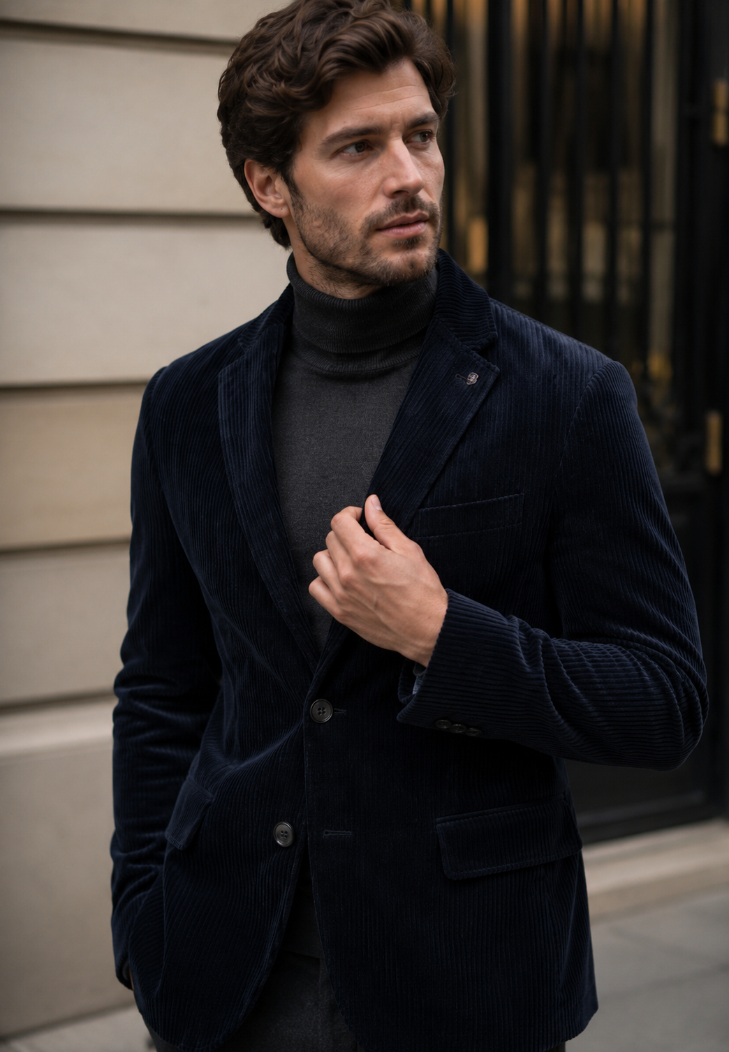 Blazer en velours côtelé avec fermeture à boutons - Emmett