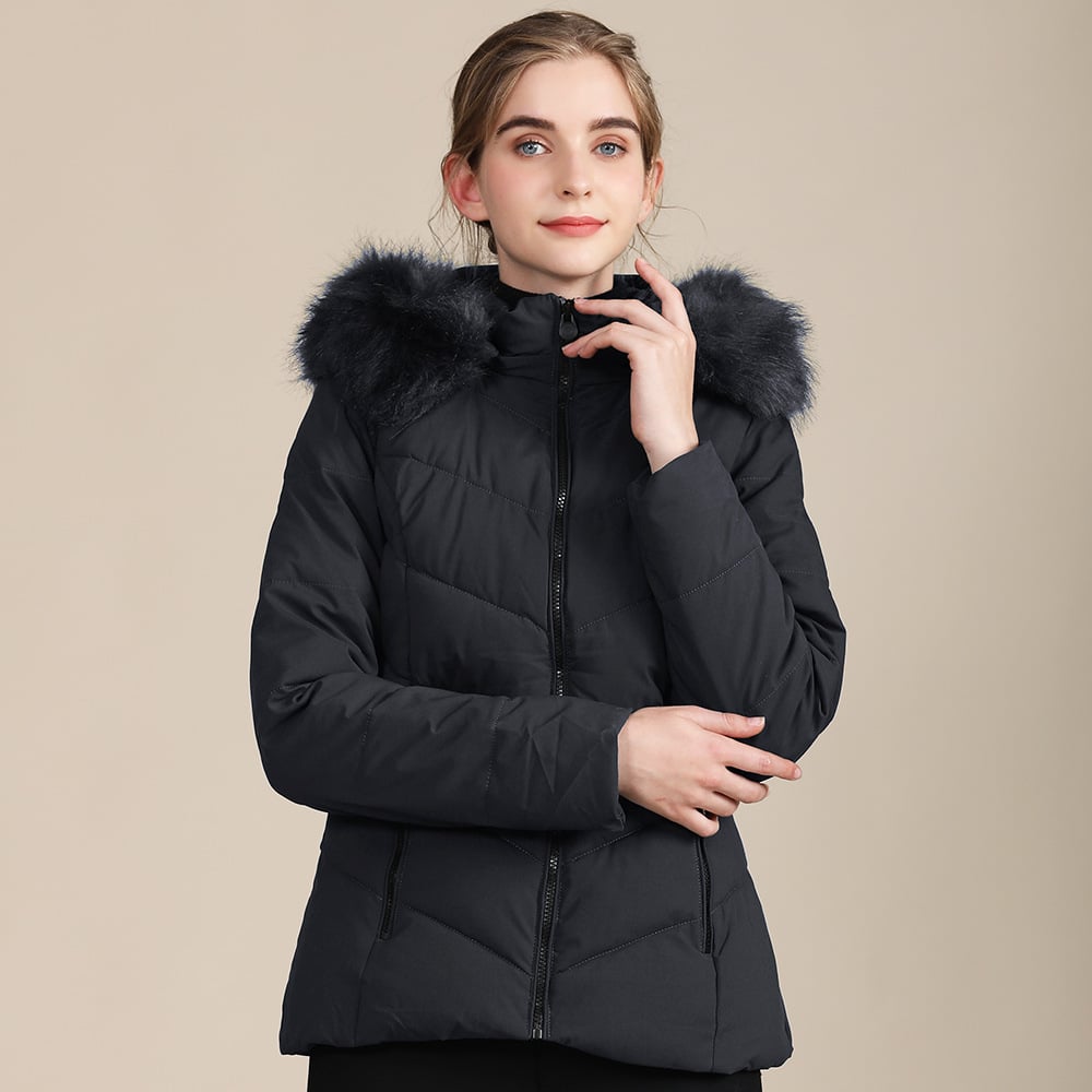 Veste à capuche en polaire matelassée pour femme - Nerise