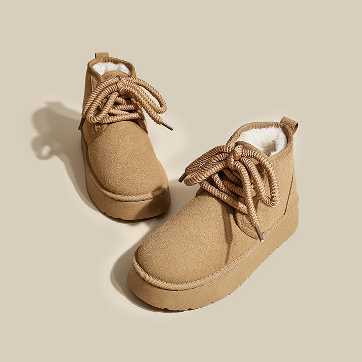 Bottes pour femmes à effet enveloppant en peluche - Lanyra
