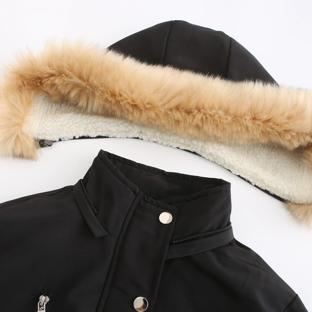Manteau femme avec capuche amovible à effet thermique - Lyrane