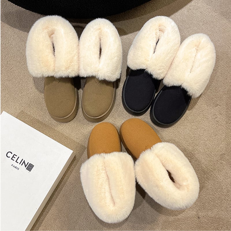 Bottines d'hiver pour femmes avec bordures en peluche - Saivelle