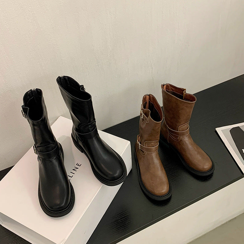 Bottes western mi-mollet à boucles pour femmes - Miriam