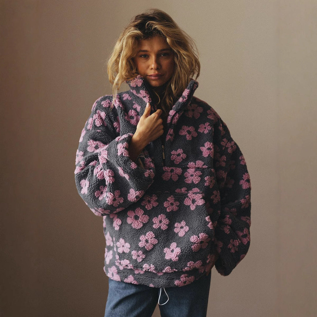 Sweat-shirt polaire pour femmes avec grande poche - Liora